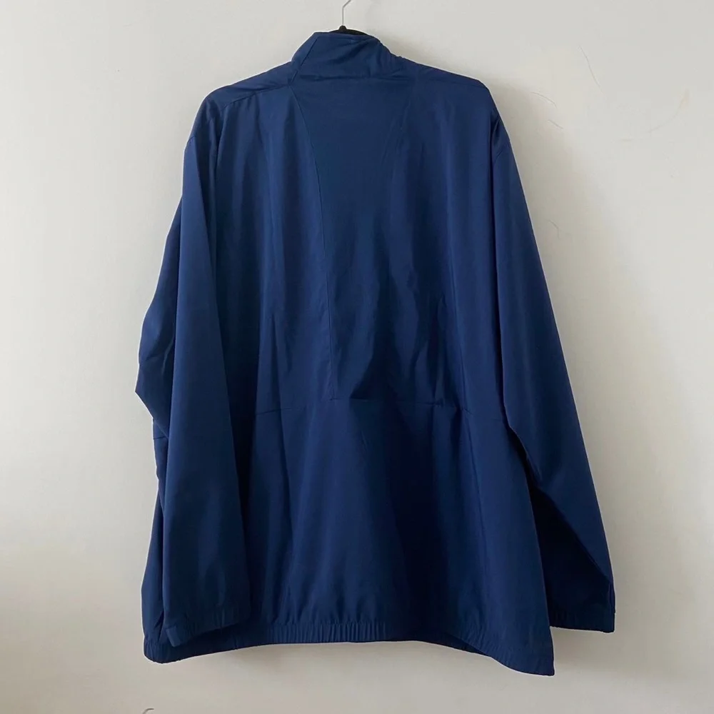 Men’s Adidas Stadium Team Navy Blue 1/4 Zip Woven Long Sleeve Jacket Size XXL
